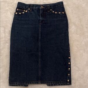 Vintage D&G Dolce & Gabbana Studded Denim Pencil Skirt